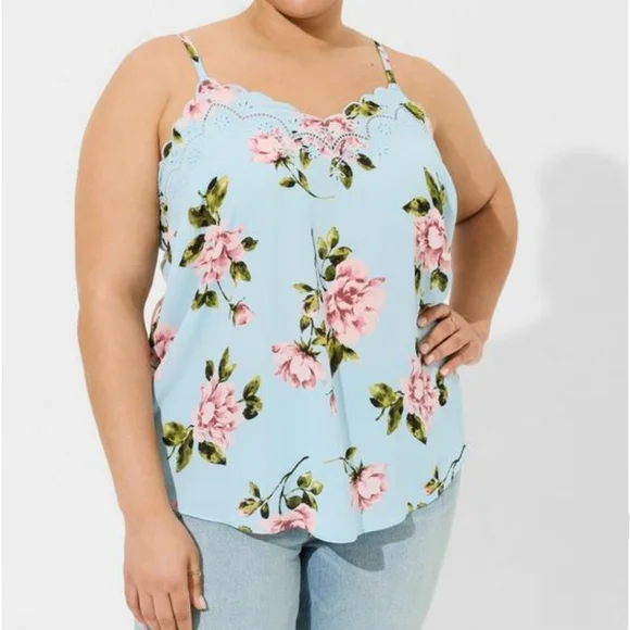 🏷️TORRID Sophie Georgette Embroidered Cami Garden Blooms Size 2X - Picture 1 of 9